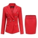 thumbnail image 1 of Yynuda Vestido profesional elegante de 2 piezas para mujer, traje de negocios con doble botonadura (blazer + falda), 1 of 5