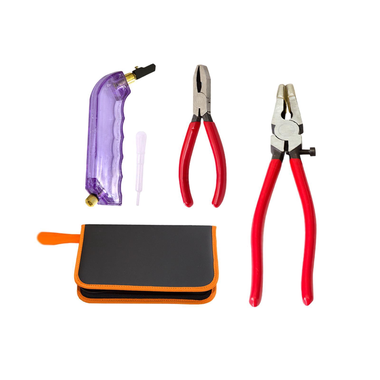 Tachiuwa Glass Cutter Tool Glass Breaking Pliers Nippers with Storage Bag Professional Glass Pliers Mosaic Tile Pliers for Fused Glass
