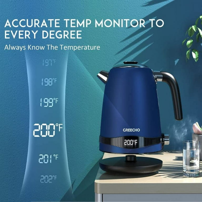 Hamilton Beach Digital Temperature Control Electric Tea Kettle, Hot Water  Boiler & Heater 1.7L, 5 Preset Modes + Keep Warm, Fast Boil 1500 Watts, BPA