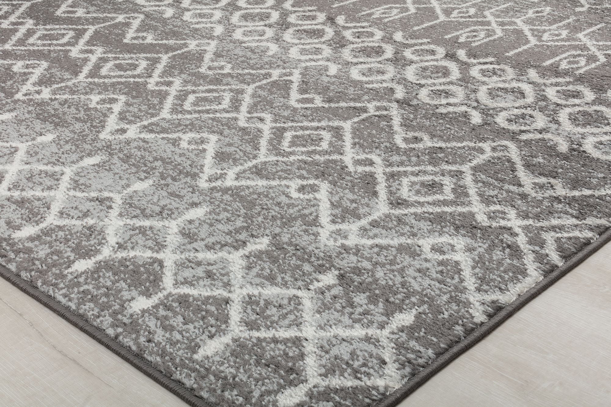 Mason Brooks Ryder KN40C Falling Umbra Moroccan Tribal Gray Area Rug, 2'6" x 4'