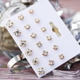 thumbnail image 4 of Xihbxyly Pendientes de Flor de Diamante, Elegante Diseño con Incrustaciones de Perla, Aleación Hipoalergénica, Estilo Versátil para Cualquier Ocasión, Regalo Perfecto para Tu Pareja, 9 Pares para Com, 4 of 7
