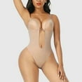 thumbnail image 2 of Women Plunge Backless Body shaper Bra Bodysuit Low back Thong Shapewear for Backless Dress, 2 of 7