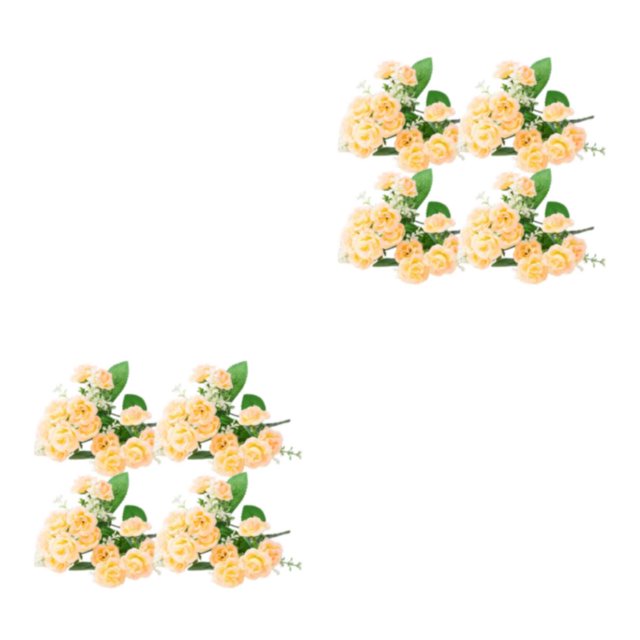 yingyy 1/2/3 4X Artificial Flower Faux Plant Home Decal Workmanship Multipurpose Long-lasting Exquisite Fake Flowers Wedding Decor Red 2PCS
