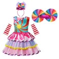 thumbnail image 1 of Disfraz de cosplay de Navidad para bebés y niños, vestidos de dulces de Papá Noel con sombrero, ropa de Año Nuevo para niños, regalos de fiesta de navidad, 1 of 4