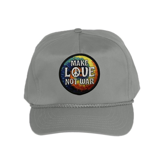 Gravity Threads Casquette en Sergé de Coton avec Patch Make Love Not War - Gris