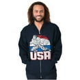 thumbnail image 3 of Street Fighter American Guile USA Men Big & Tall Zip Hoodie Brisco Brands 3X, 3 of 5
