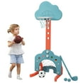 thumbnail image 1 of Patiojoy 3-in-1 Basketball Hoop Set Stand Toddler Basketball Hoop Game Set Green, 1 of 5