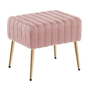 Duhome Elegant Lifestyle Modern Faux Fur Vanity Stool for Bedroom Pink