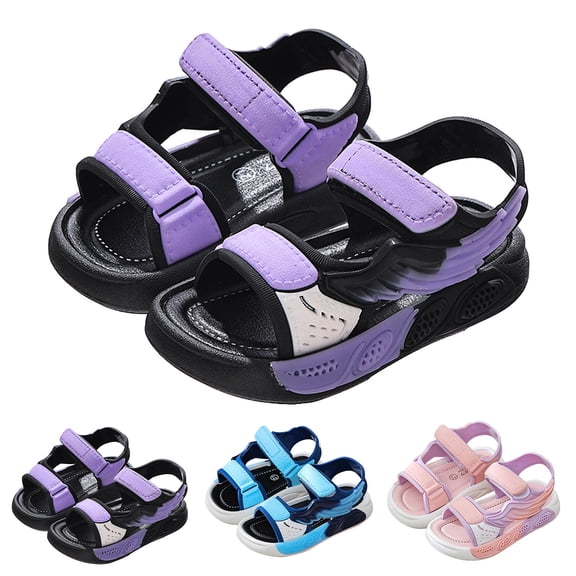 Dakaela 2-8Y Boys Girls Sandals Summer Athletic Hiking Beach Water Shoes Outdoor Open Toe Fashion Sneakers with Double Hook and Loops Blue