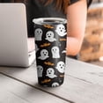 thumbnail image 4 of 20oz Tumblers Halloween Ghosts and Bats Pattern Stainless Steel Vacuum Insulated Double Wall Travel Tumbler Cups Mug with Lid and Straw,Cleaning Brush for Cold & Hot Drinks, 4 of 7