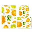 thumbnail image 1 of ABPHQTO Limón Fruta Agria Verano Fruta Amarilla En Rodajas Juego de alfombras de baño de 3 piezas Alfombra de baño Alfombra de contorno y tapa de inodoro, 1 of 2