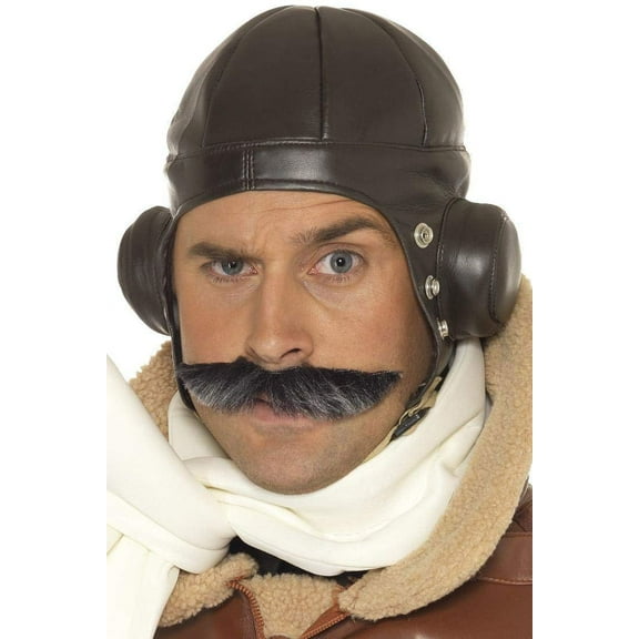 Flying Helmet Adult Brown 1940s Wartime Fancy Dress One Size Unisex Party Book Week Halloween