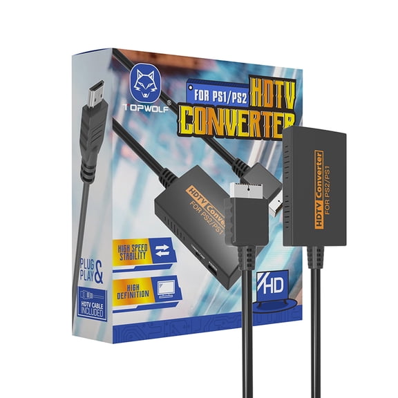Converter Adapter for PS2 to HDMI-Compatible 720P 1080P Support 16:9 4:3 Output