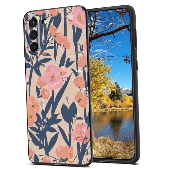 Compatible with Samsung Galaxy S22 Phone Case, Japanese-Vintage-Floral-Bohor-2 Case Silicone Protective for Teen Girl Boy Case for Samsung Galaxy S22
