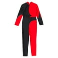 thumbnail image 6 of iiniim Kids Girls Long Sleeve Turtleneck Unitards Jumpsuit One Piece Full Body Gymnastic Bodysuit Dance Costume Black&Red 14, 6 of 7