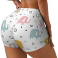 thumbnail image 2 of Xecao Little Elephant Print Workout Shorts for Women Soft Smooth Gym Yoga Scrunch Active Tennis Workout Running Shorts, 2 of 9