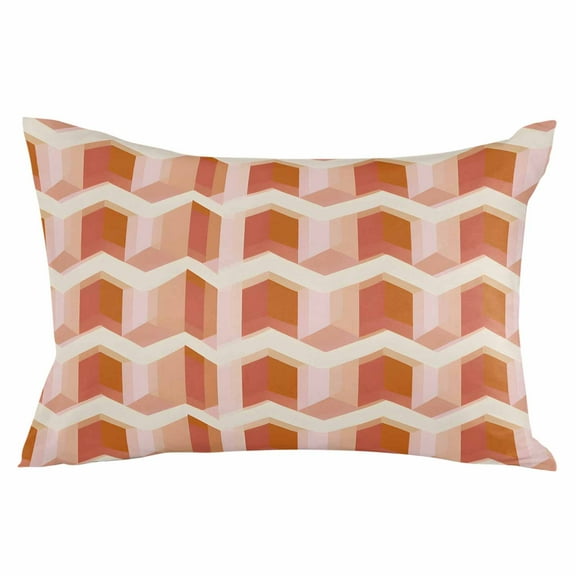 Burnt Orange Abstract Throw Pillow Cover 20 x 30 Inch Decorative Pillow Cover Modern Geometric Herringbone Lumbar Pillowcase Seasonal Rectangle Cushion Case for Couch Sofa Bed Living Room
