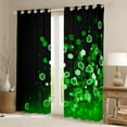 thumbnail image 2 of Erosebridal Geometric Honeycomb Curtains Pack of 2 (52Wx63L),Black Green 30%-50% Blackout Curtains Set of 2 (52Wx63L),Gradient Hexagon Curtains for Living Room,Ombre Bedroom Decorative, 2 of 6