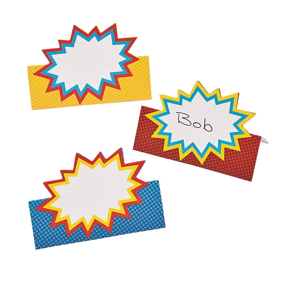 Superhero Placecards (24Pc) - Party Supplies - 24 Pieces