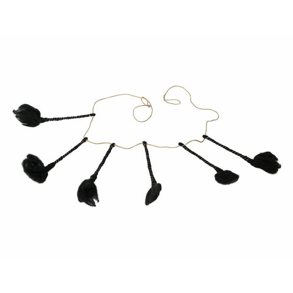 De Kulture Works Premium Wool Felt Broom Garland 48 Inches Wall Hanging BLACK