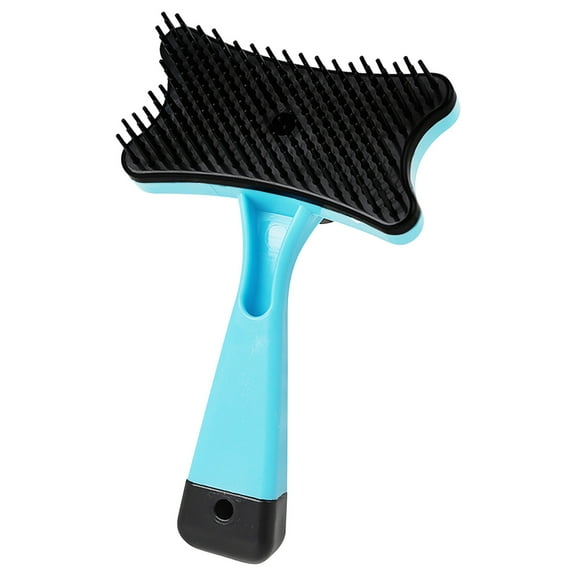 One-Click Self-Cleaning Pet Brush 5.12"×2.95" - Automatic Plastic Comb for Dogs Cats (Blue)