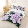 thumbnail image 2 of Erosebridal Purple Floral Queen Comforter Set for Girls Women, Botanical Theme Bedding Comforter Set, Reversible, 3pcs, 2 of 6