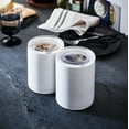 thumbnail image 3 of Yamazaki Home  Ceramic Canister - Two Sizes, Ceramic, Large, 2.1 cups, 500 milliliters - L 4.13 x W 4.13 x H  4.72 inches White, 3 of 6