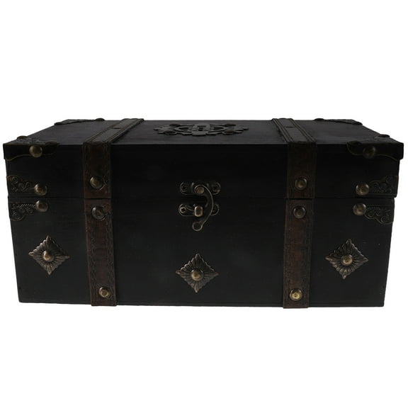 FONDOTIN Jewelry Box Vintage Style Versatile Storage Black 1 Piece