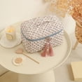 thumbnail image 5 of HUISZJ Floral Makeup Bag, Dustproof Makeup Bag with Zipper, Portable Cosmetic Toiletry Organizer for Work Daily Holiday (Style 2), 5 of 8