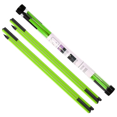 BYXAS Golf Alignment Sticks 2 Sets - 48inch Alignment Practice Rods, Foldable for Easy Portability, Golf Training Aids to Improve Golf Swing, Putting Posture, with Storage Tube(Green)