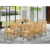 East West Furniture Vancouver 9-piece Wood Dinette Set in Oak