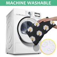 thumbnail image 6 of Black Daisy Flower White Blooms Pattern Square Tablecloth,Waterproof Square Table Cover,Wipeable Spillproof Washable Table Cover for Home Kitchen Party Decor 42"X42"(107x107cm), 6 of 6