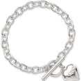 thumbnail image 4 of Sterling Silver Love Puffed Heart Charm Bracelet (7.5 X 15) Made In India qg1480-7.5, 4 of 5