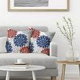 thumbnail image 3 of 4th of July Pillow Covers 20x20 Inch 2 Pcs, Red Navy Blue Summer Outdoor Dahlia Floral Decorative Throw Pillows, Gray Geometric Elegant Flower Decor Pillowcase Linen Cushion Cover for Couch, 3 of 5