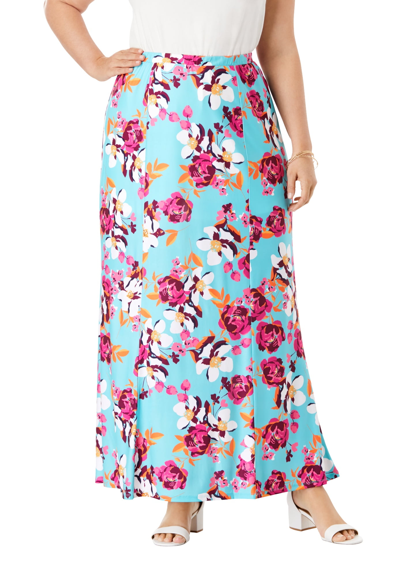 plus size knit maxi skirt