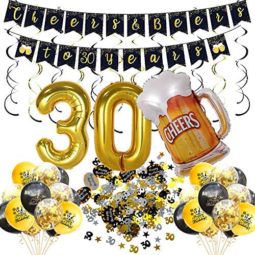 Crzpai 30th Birthday Decorations Cheers Beers To 30 Years Glitter Banner Black And Gold Party Hanging Swirls Balloons Set For 30 Years Birthday Anniversary Party Decorations Walmart Com Walmart Com Crzpai 30th Birthday Decorations Cheers Beers To 30 Years Glitter Banner Black And Gold Party Hanging Swirls Balloons Set For 30 Years Birthday Anniversary Party Decorations Walmart Com Walmart Com