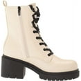 thumbnail image 5 of Nine West Juna3 Ivory Lace Up Chunky Block Heel Rounded Toe Combat Ankle Boots (Cream, 6), 5 of 6