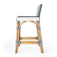 thumbnail image 4 of Butler Specialty Serienna Rattan Low Back 24.5" Counter Stool - Navy & White, 4 of 8