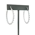 thumbnail image 6 of Hammered Metal Oval Hoop Earring, 6 of 8