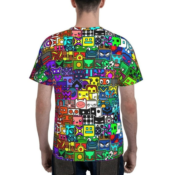 Geometry Dash Unisex 3d Pattern Printed Short Sleeve T