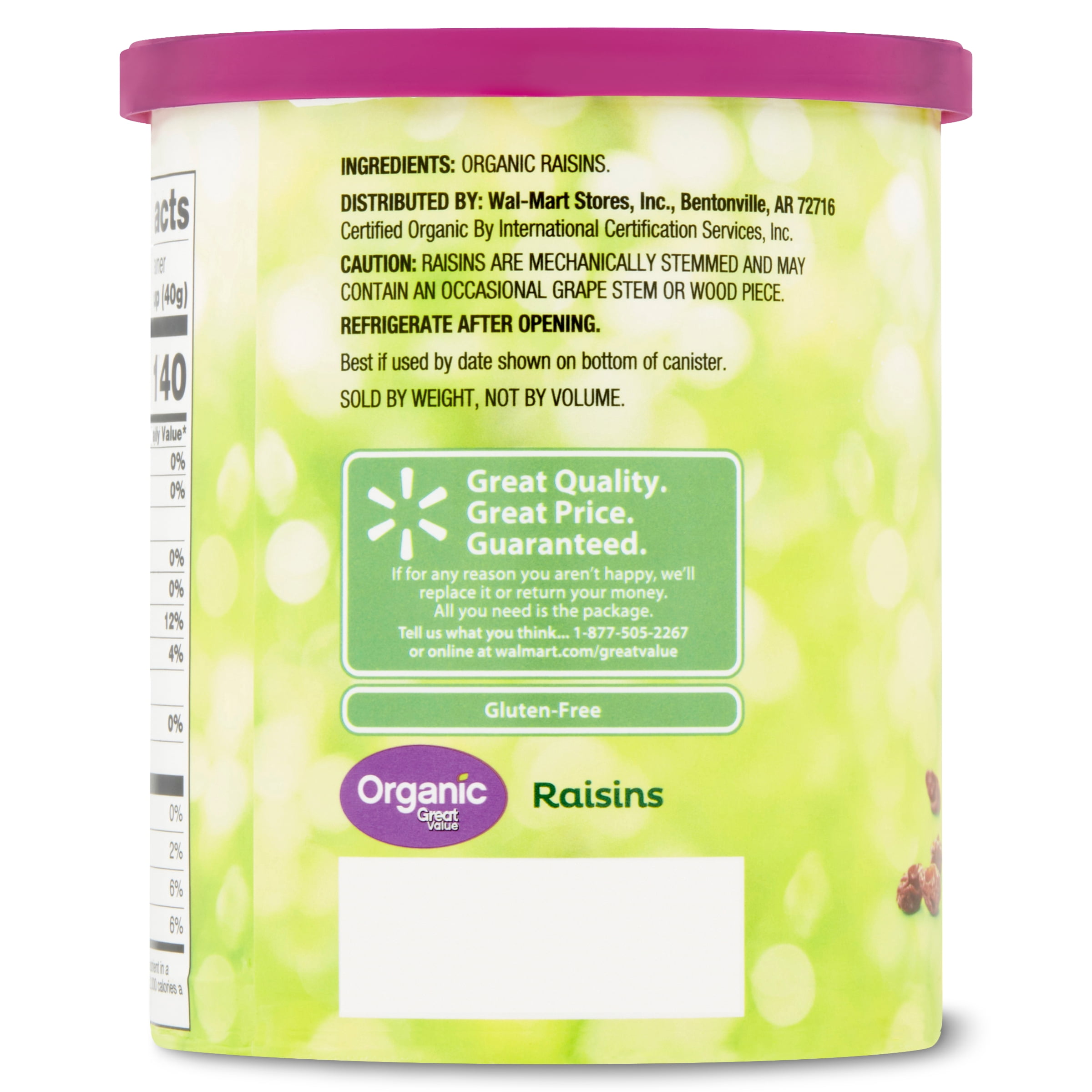 Great Value Organic Raisins, 12 oz