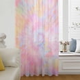 thumbnail image 6 of Rainbow Color Sheer Curtains 96 Inches Long, Fantasy Colorful Ombre Swirl Light Filering Curtains, Privacy Drapes Simi Floor to Veiling Curtain for Living Room Bedroom Large Window Treatment, 6 of 9