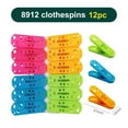 thumbnail image 4 of Miogawg 12 Pcs Colorful Clothespins, 4 Colors Spring Clips, Non-Slip Plastic Clips, Small Clothes Pin For Laundry, Drying Clothes, Home Use, 4 of 5