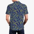 thumbnail image 4 of Balery Uncaria Flower Printed Men’s Short Sleeve Polo Shirt, Midweight Men's Shirt,Golf Polo shirts -Small, 4 of 9