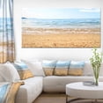 thumbnail image 1 of Blue Seashore with Pebble Stones - Modern Seascape Canvas Artwork, 1 of 3