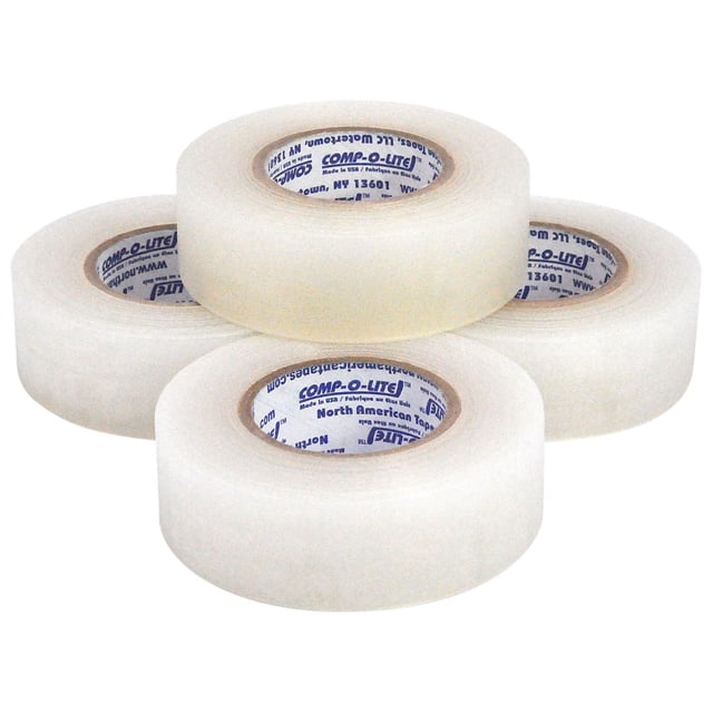 Comp-o-lite Clear Shin Pad Tape 24MM X 18M Pack of 4 Rolls