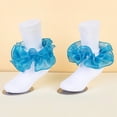 thumbnail image 4 of Lumtrix Girls Ruffle Socks Double Lace Frilly Church Dress Socks Toddler Soft Cotton Fancy Princess Socks Perfect For Back to School Wedding Party Daily Wear Sky Blue XS, 4 of 4