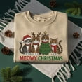 thumbnail image 2 of Embroidered Meowy Christmas Sweatshirt: Personalized Cat Lover Holiday Crewneck, 2 of 5