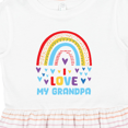 thumbnail image 4 of Inktastic I Love My Grandpa Rainbow Hearts Girls Toddler Dress, 4 of 5