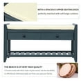 thumbnail image 3 of EUROCO 35" Shoe Rack Storage Bench, Entryway Wood Bench with Cushioned Seat, 2 Drawers and Bottom Shelf, White, 3 of 8